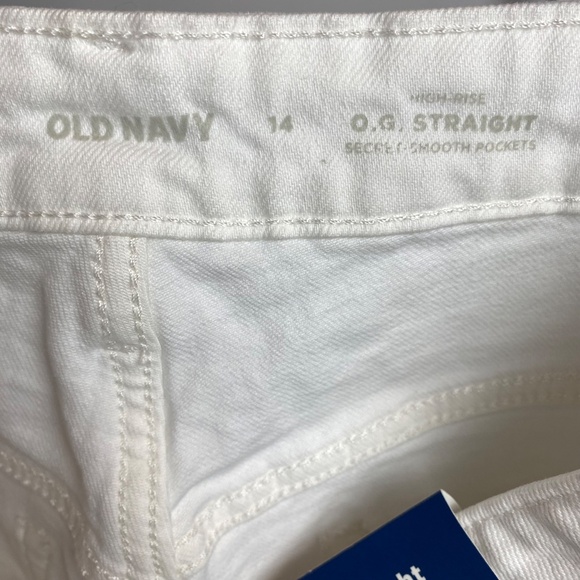 NWT Old Navy Womenʻs High-Rise OG Straight White Ankle Jeans Size 14 - Picture 4 of 7